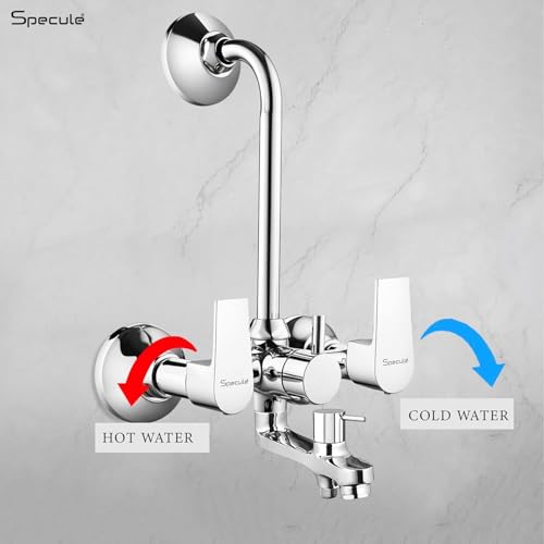 Image of Nyra 3 In 1 Wall Mixer with Hand Shower 1.5 Meter Hose | Multi Flow Handshower Set | Chrome Finish Premium Bathroom Shower Set | Wall Mixture
