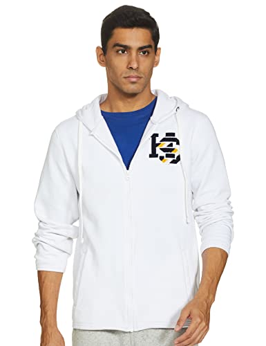 Amazon Brand – House & Shields Men’s Cotton Crew Neck Sweatshirt (AW21HDBKSTR06_White_S_White_S)