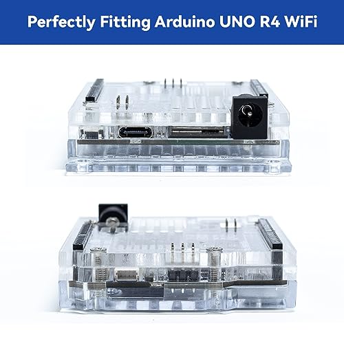 SunFounder Transparent Acrylic Case Compatible with Arduino UNO R4 WiFi (Original Bottom Case NOT Included)