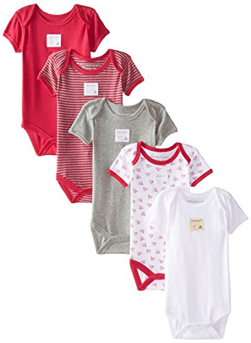 Burt's Bees Baby Set Of 5 Organic Short Sleeve Bodysuits