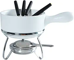 Aparelho de fondue em ceramica 07 pecas P14,5xL24xA19cm cor branca-BRANCO - Dynasty- Full Fit