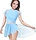 DANSHOW Lyrisches Kleid für den modernen Damentanz Flatterärmeliger Netzrock Zeitgenössische Tanzkostüme(23706-25-XL)