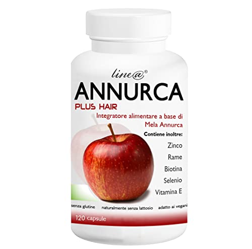 ANNURCA PLUS HAIR Line@ INCREMENTA e rinforza i tuoi CAPELLI! 800 mg di estratto secco di MELA ANNURCA, ZINCO – RAME – BIOTINA – SELENIO – VITAMINA E - (120)
