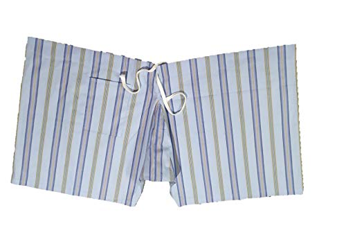 GenericMen's Lattha Traditional Pure Cotton Underwear aka Patta wala Janghiya, Dhari wala/ Striped Undergarment, Khadi Latthe Ka Jangia, Nicker,Chaddi; Nade wala kachha with wide Miyani/Asan & Back Pocket & Drawstring/Nada