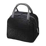 Cnrfeoap Bolsa de almuerzo aislada resistente a la intemperie con tela Oxford impermeable para oficina, escuela, picnic, contenedor térmico de alimentos, bolsa de almuerzo con materiales de tela