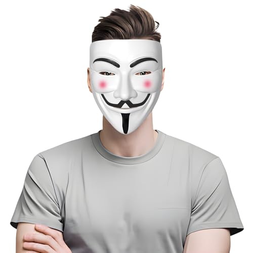 Tohilkel V for Vendetta Hacker Mask, Guy Fawkes Masks for Halloween Party Cosplay Costume, Anonymous Guy Cosplay Party Mask