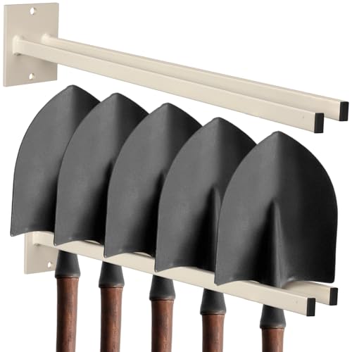Zonon 2 Pcs Extra Long Tool Rack for Shovels Spades Rakes Brooms Shovel Holder for Truck and Shovel Rack Heavy Duty Powder Coated Steel Wall Mount Storage Organizer Garage and Shed