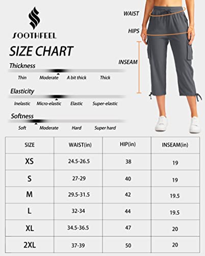 Soothfeel Women's Cargo Capris Pants With 6 Pockets Lightweight Quick Dry Travel Hiking Summer Pants For Women Casual (Army Green, M) #TOP5