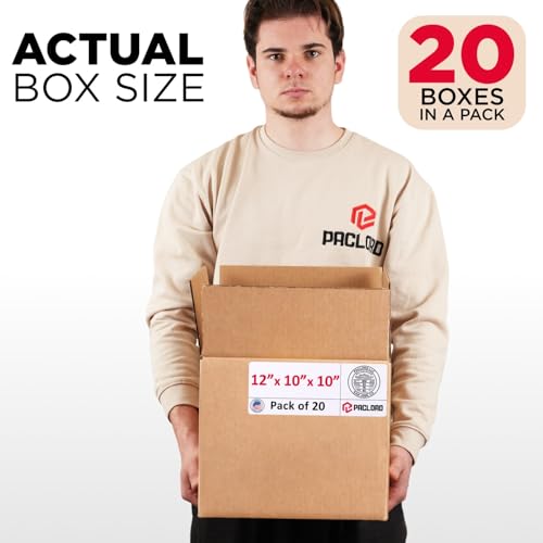 Image of Medium Cardboard Boxes 12 inchL x 10 inchW x 10 inchH (Pack of 20) - USA-Made Packing Boxes for Moving, Shipping, or Storage - USPS, UPS, FedEx Approved - Professional Packing Supplies for Moving | USA-Made Packing Boxes for Moving, Shipping, or Storage - USPS, UPS, FedEx Approved - Professional Packing Supplies