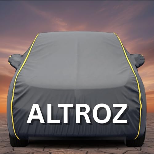 Image of Premium Grey Series 100% Waterproof Car Body Cover for Altroz Cover (All Models) with Mirror Pockets | Triple Stitched, Elastic, Custom Fit, Heat Resistant, Anti-Dust, All-Weather Cover