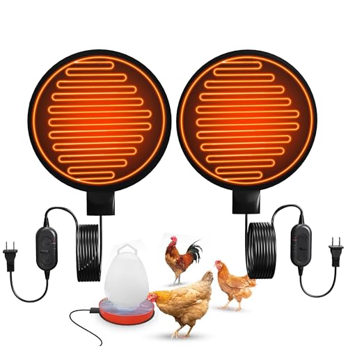 Heated Chicken Waterer Base, 6' Energy Saving Poultry Water Heater for Winter - Prevents Freezing for 1 to 5 Gallon Buckets, for Ducks, Geese, Turkeys, Chickens,1 PC