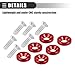 Motoforti Universal Finishing Countersunk Fender Bumper Washers, Gasket Screw Engine Bay Dress Up Fastener Kit for Car Motorcycle Mechanical RC Parts, M6, Durable, Aluminum Alloy, Red, 6pcs