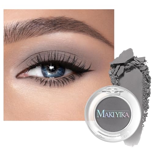 MAKI YIKA Smoky Grey Matte Single Eye Shadow Palette for Women Pigmented smokey Eyeshadow Powder for Brown Eyes Color Stay Long Lasting Waterproof Eye Makeup Palette #2