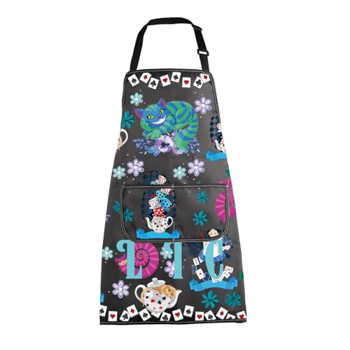 BNQL Tablier de cuisine Alice avec poches inspiré d'Alice - Cadeau pour les fans de contes de fées, Alice, L