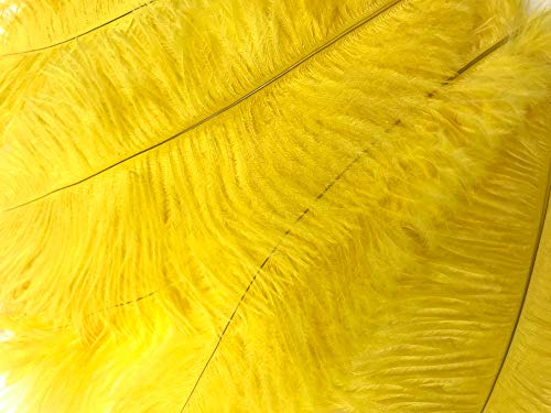 Moonlight Feather 10 Pieces - 17-19" Yellow Ostrich Dyed Drabs Body Plumage Feathers Halloween, Costume, Gatsby Centerpiece #TOP7