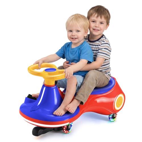DollarDash 12V Electric Wiggle Car for Kids 3-in-1 Ride on Toy with Pedal Wiggle Scooter with Flashing Wheels Easy Assembly Swing Vehicle with Rechargeable Battery for Toddlers Ages 3+ 30-70kg