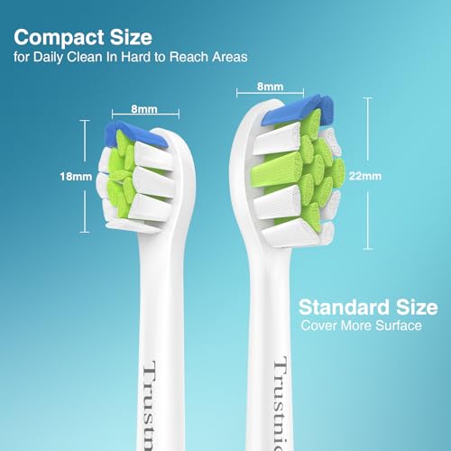 Trustnice Mini Aufsätze Ersatzbürsten für Philips Sonicare Bürstenköpfe – Kompatibel mit Philips Sonicare Elektrische Zahnbürste Snap-on-Bürstenmodell, 8er Pack – Bild 7