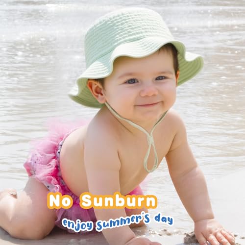 Image of Muslin Baby Sun Hat Sun Protection Baby Toddler Bucket Hats for Boys Girls