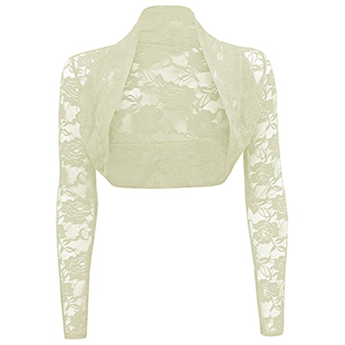 Candid Styles - Boléro - Femme Cream - Womens Ladies Celebs Lace Shrug XXL Cover