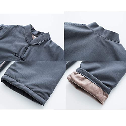 Winter Thick Tang Suit Jackets Baggy Cotton Coats Men Warm Tai Chi Uniform Chinese Kung Fu Clothing black-M3