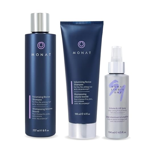 MONAT Revive Volumizing System – Hair Thickening & Hair Volumizing Products – Hair Volume Enhancer Set with Revive Shampoo Volumizing Conditioner & Volumizing Serum – Complete Hair Care for Thin Hair