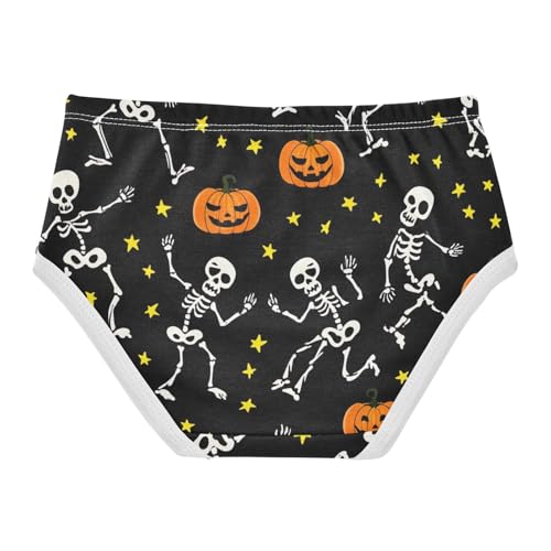 Artistic Toddler Underwear Custom 2t Cotton Panties Little Girl Halloween Funny Skeletons Black Briefs Kids Undies2