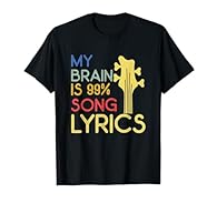 This Cute Design Featuring A Guitar And Saying My Brain Is 99 Percent Music Lyrics Is The Best Music lover Birthday Idea Grab One The Music Obssessd Person In Your Life Perfect For Mand And Women Lightweight, Classic fit, Double-needle sleeve and bot...