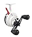 13 FISHING - Freefall Ghost Maverick - Inline Ice Fishing Reel - Red, White & Blue Color - Left Hand Retrieve - BBFFGWUSA-2.5-LH