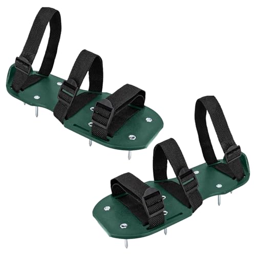 Calzado aireador para el cuidado de la hierba con ejes de metal fuertes y apretado para una mejor aireación del suelo y desarrollo de raíces