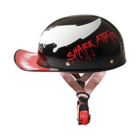 GAOZCTT Fashion Vintage Street Adults Open Face Motorbike Helmets Baseball Cap Motorcycle Half Helmet Motorcycle Helmet Unisex-Adult - ECE Certified for Scooter Moped Cruiser Chopper Cover