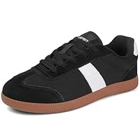 UBFEN Womens Fashion Sneakers Classic Retro Trainers Skate Shoes Casual Comfort Walking Footwear Mesh Black Size US 8