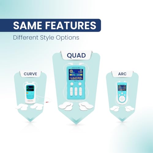 Image of UltraCare PRO TENS 1.0 (QUAD) - TENS Machine for Physiotherapy - Joint & Muscle Pain Relief - 25 Modes 50 Intensity Levels - Rechargeable - Dual Channel - Travel Friendly - Portable & Lightweight