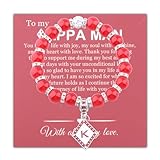 CENWA K Greek Jewelry Man Beads Bracelet K Red Gift for Men (kappa bracelet)