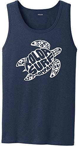 Joe's USA Koloa Tribal Turtle Logo Tank Top - XL - Navy/White