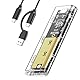 NVME Gehäuse M.2 ssd gehäuse nvme USB Adapter, USB C ssd Adapter m2 ssd gehäuse pcie m2 Adapter 10Gbps USB3.1 Gen2 für ssd m2 gehäuse Größe 2230/2242/2260/2280 Untersützt UASP
