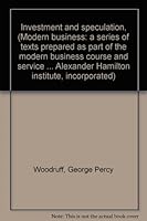Investment and speculation, B0007E06NA Book Cover