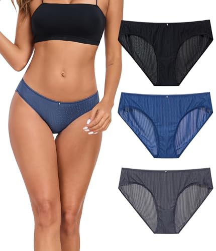 ANLIQI Womens Quick Dry Underwear Travel Bikini Panties Packs Hipster