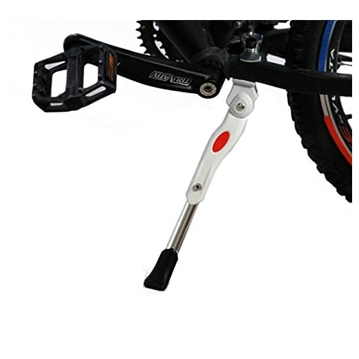 BlueSunshine 24 to 26 Inch Bicycle Center Mount Kickstand with Bike Chainstay Protector - Aluminum Alloy Stand for Mountain, MTB and Road Bikes - Easy Installation, Adjustable Length 300-340mm (White)