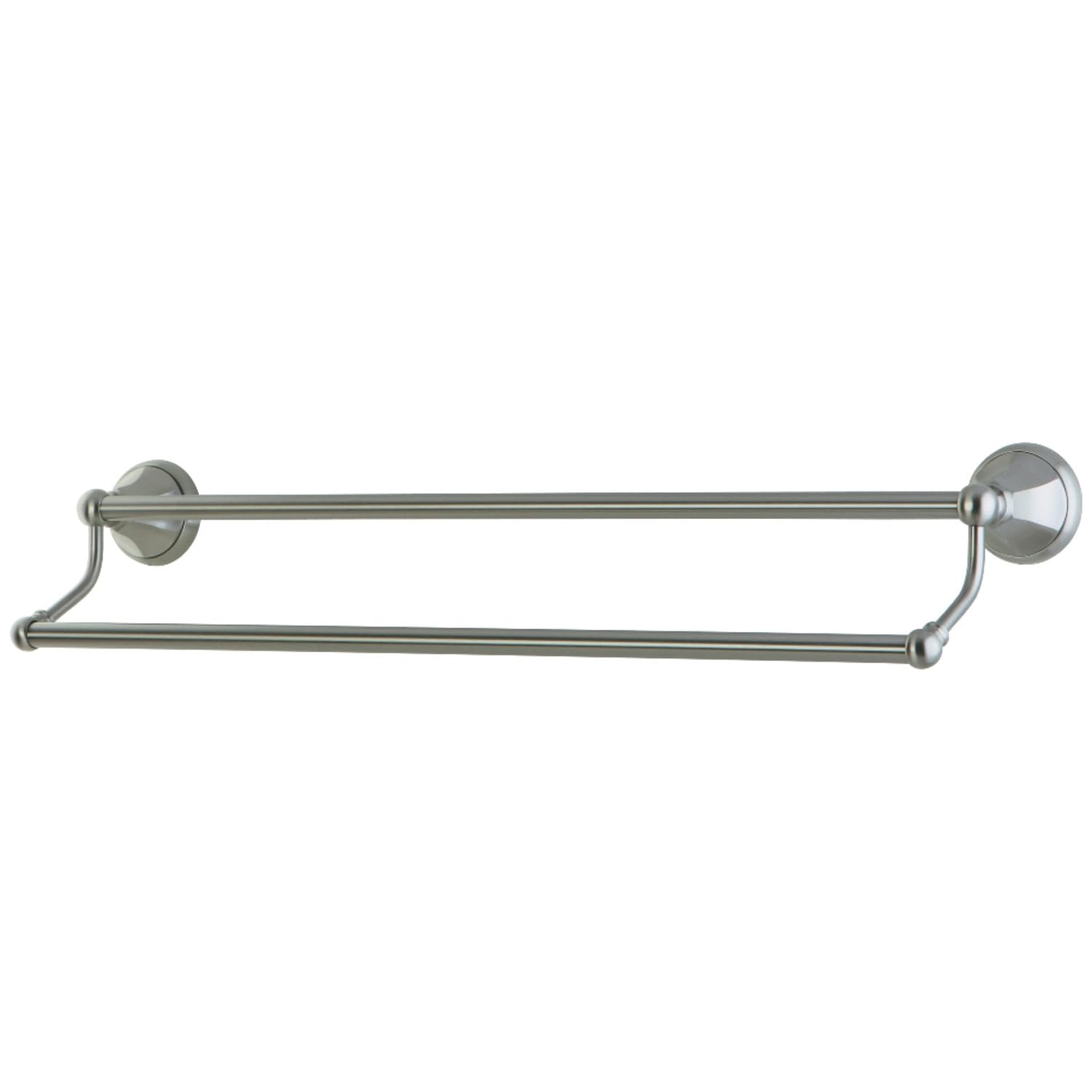 Barre de serviette double Kingston en nickel satiné, l'élégance durable pour salle de bain chic