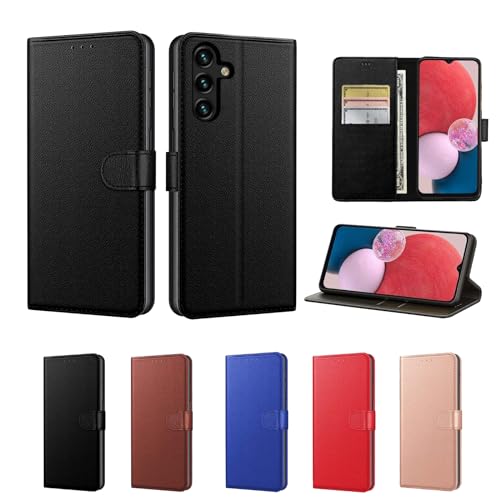 sheikhuu Luxury Case for Samsung Galaxy A16 Leather Phone Case Cover [LifetimeSupport] PU Faux Leather Wallet Book Folio Flip Magnetic Shockproof Case with Card Slots and Kickstand (Black)