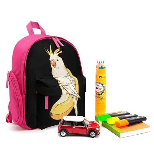 Cute Cockatiel Banana Cute Backpack Small Daily Daypack Travel Shoulder Bag with Adjustable Strap Graphic Print3