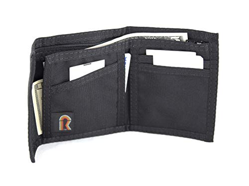 Bifold ID Wallet. Outside ID Window. Nylon w/Hook n Loop Closure. Made in USA. (Black)2