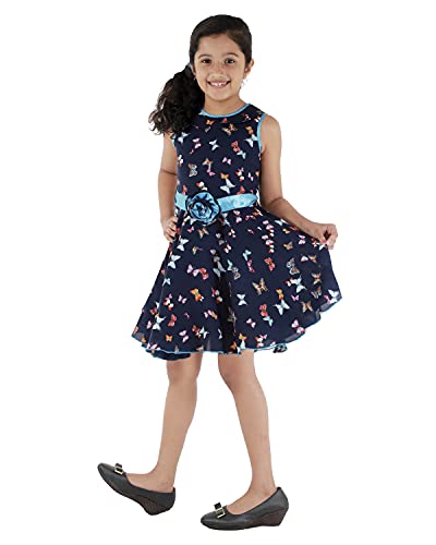 Image of Knee Length Printed Crepe Dress 3 Years to 12 Years