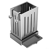 Bandeja de goteo para cucharas, tenedores, cepillos, esponjas, ABS, agujeros de ventilación de plástico, montaje en pared, estante de secado de cocina con soporte (gris)