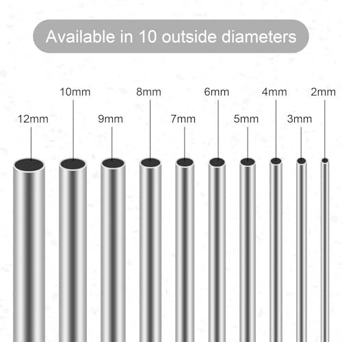 iMeistek 304 Edelstahlrohre, 6 mm Außendurchmesser x 0,3 mm Wandstärke, 300 mm Länge, nahtloses gerades Metallrohr, industrielles gerades Rundrohr (3 Stück)