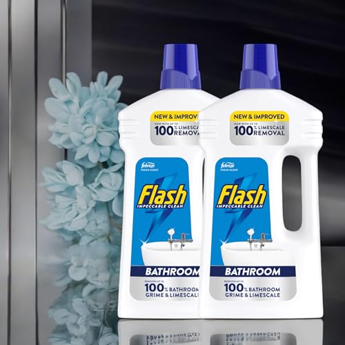 Pack Of 2 x 950ml Flash Multipurpose Bathroom Cleaner Removes Soap Scum, Leaves a long-lasting shine and Fresh scent(1900ml)