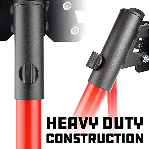 Powerbuilt Swivel Shop Stool, Padded Garage Seat, Gas Spring Adjustable Height Steel Tubing, Red and Black 240375 - Thumbnail 4