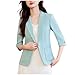 HGps8w 3/4 Sleeve Blazers for Women Dressy Open Front Cardigan Classic One Button Casual Work Office Suit Jacket with Pockets