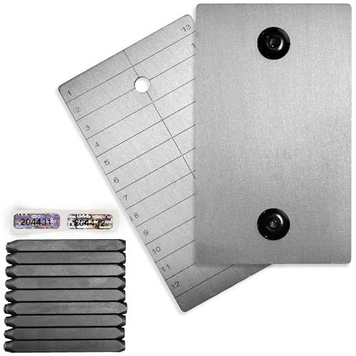 ColdTi - Titanium Bitcoin Seed Plates for Ultra-Secure Ethereum and Crypto Seed Phrase Storage (2 Plates, Numerical Punch Set & Seals) - Premium Seed Phrase Metal - Numerical Punch Set Included