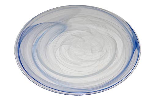 B'GHEST Set 6 Atlas Bajoplato Cristal de Color Alabaster Transparente- Azul: Medida:Ø33 Cm.